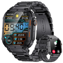 Military Smart Watch for Men Waterproof with Bluetooth Calling, Heart Rate SpO2 Monitor, Compatible with Android and iOS