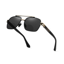 Men's Bifocal Reading Sunglasses 3x Magnification Double Bridge Metal Frame Black Grey Durable Design