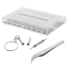 Eyeglass Kit with Screws Nose Pads and Precision Screwdriver Set for Glasses Sunglasses Watch