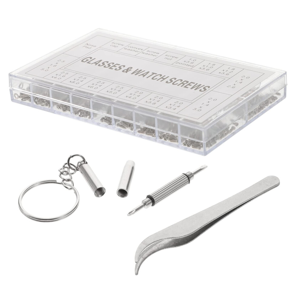 Eyeglass  Kit with Screws Nose Pads and Precision Screwdriver Set for Glasses Sunglasses Watch