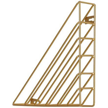 Gold Triangle Bookend and Iron Magazine File Holder Organizer for Desk Office Home Decor