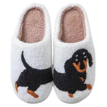 (44 45) Doxie Slippers, Dachshund Slippers for Women, Animal Cartoon Weiner Dog Slipper