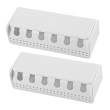 2pcs Wall Mounted Toothbrush Holder Bathroom Toothbrush Organizer Shower Rack Modern Decorative Storage Stand