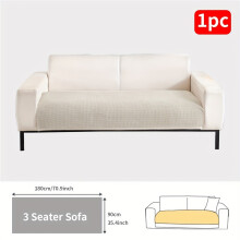 (Off White, Plus 4 Seater Sofa(90*240cm)) 1pc Corn Fleece Sofa Cushion, Universal Sofa Cushion for All Seasons, Non-Slip Sofa Cover