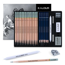 25‑Piece Professional Sketch Pencil Set for Artists with Wide Tonal Range, Erasers and Sharpener