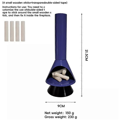 (Blue) Miniature Mid-Century Modern-Style Led Fireplace,Christmas Fire Place Lights