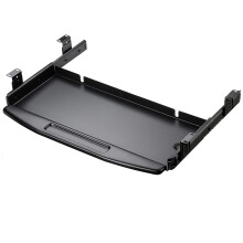 Ergonomic Under Desk Keyboard Tray with 360 Rotating Mouse Pad, Slide Out Drawer Design, Black/Grey