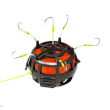 (Iseni No13) Reverse Bottom Bait Cage,360 Floating Bait Cage Fishing Hook,6-Hook Reverse