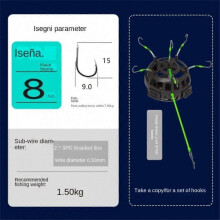 (Iseni No8) Reverse Bottom Bait Cage,360 Floating Bait Cage Fishing Hook,6-Hook Reverse