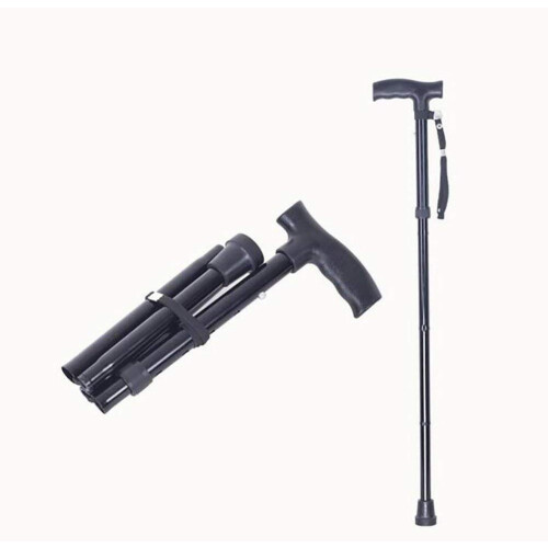 Folding Walking Cane Adjustable Height for Elderly with Ergonomic Grip and Non‑Slip Stable Base 1