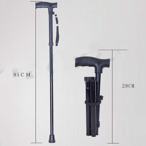 Folding Walking Cane Adjustable Height for Elderly with Ergonomic Grip and Non‑Slip Stable Base 2