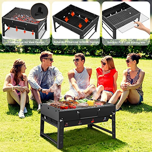 Portable Charcoal Grill for Camping Folding Tabletop BBQ with Quick Setup and Easy Cleanup 1