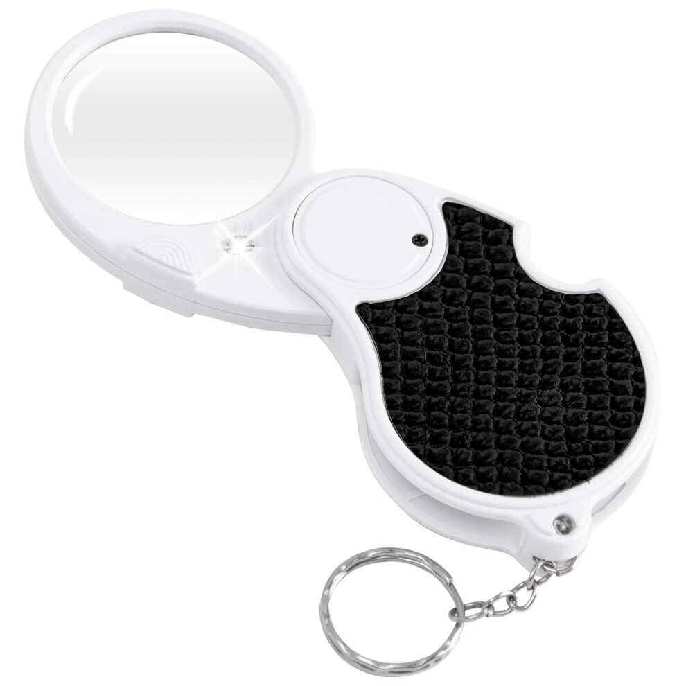 Light Led Pocket Magnifier 5X Optical Magnification With Automatic Led For Reading Coins And Jewelry