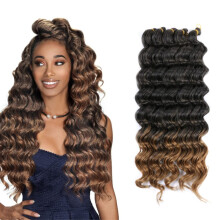 32 Inch Ocean Wave Braiding Hair Extensions Ombre Deep Wave Crochet Braids for Women 1B 30