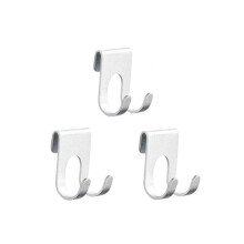 Adhesive Towel Hooks 50pcs Rustproof Aluminum Wall Mounted Hooks for Bathroom Shower Door Silver