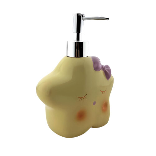Ceramic Soap Dispenser Star Shape Refillable Rust Proof Pump Cute Decorative for Bathroom and Kitchen 2