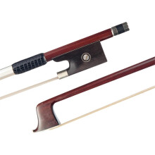4/4 Violin Bow with Ebony Frog Inlay, Leather Grip and Balanced Silver Winding for Adult Players