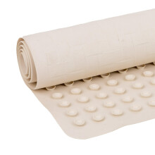 White Non Slip Rubber Bathtub Mat with Strong Suction Cups, Machine Washable 18.1 x 36.1 Inches