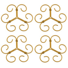 4PCS Plant Support Stakes for Monstera, Adjustable Iron Stem Holder with Gold Bamboo Clips