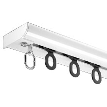 Ceiling Curtain Track System with Smooth Gliding Rollers, MultiLength Options Room Divider Rod