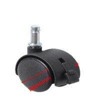 1.5 Inch Nylon Swivel Caster Wheel with Plunger Brake, Smooth Rolling Stem Mount for Flower Stand