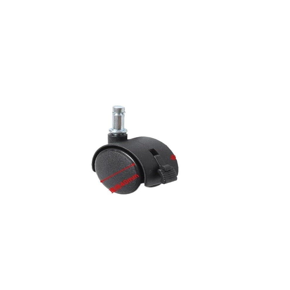 1.5 Inch Nylon Swivel Caster Wheel With Plunger Brake, Smooth Rolling Stem Mount For Flower Stand 9330225647409