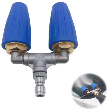 360 Rotating Twin Turbo Pressure Washer Nozzle Blue, Pressure Cleaning for Concrete Driveway