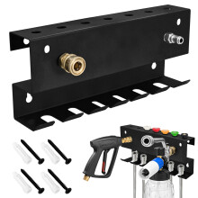 Pressure Washer Accessories Organizer Wall Mount Gun Holder, Rustproof Metal Foam Cannon Rack with Quick Connect
