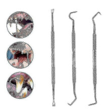 Professional Dental Tools Dog Teeth Scaler And Scraper Stainless Steel Tartar Remover 3 Pack Stainless Steel Dog Teeth Cleaning Tools