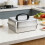 Square Griddle Grill Cover Lid 304- barHandle 21x21x5CM 2