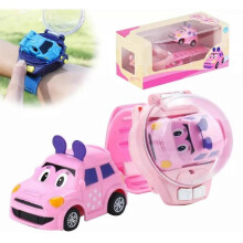 (pink) 2.4 Ghz Mini Racing Cars Wrist Toy for Kids,Mini Remote Control Car Interactive