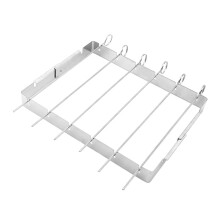 Portable BBQ Rack with Skewers Set, Heat Resistant Grill for Camping, Fishing and Outdoor Cooking