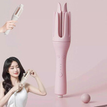 (British Standard, pink) Adagio Hair Curler Device,New 2-in-1 Straight and Rolled Adagio Auto Hair Curler