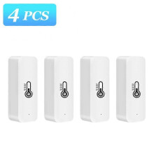 (4pcs) 1-4pcs Tuya Smart Zigbee Temperature And Humidity Sensor Indoor Thermometer Hygrometer Monitoring Works With Alexa Google Home