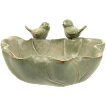 Ceramic Plant Pot with Petite Avian Design, Small Succulent Planter for Indoor Outdoor Home Decor