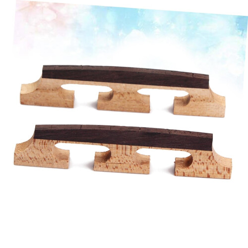 2pcs Banjo Bridge Set for Ukulele and Guitar, ThreeLegged Design, Stable Tone Transfer, Precut Strings 2