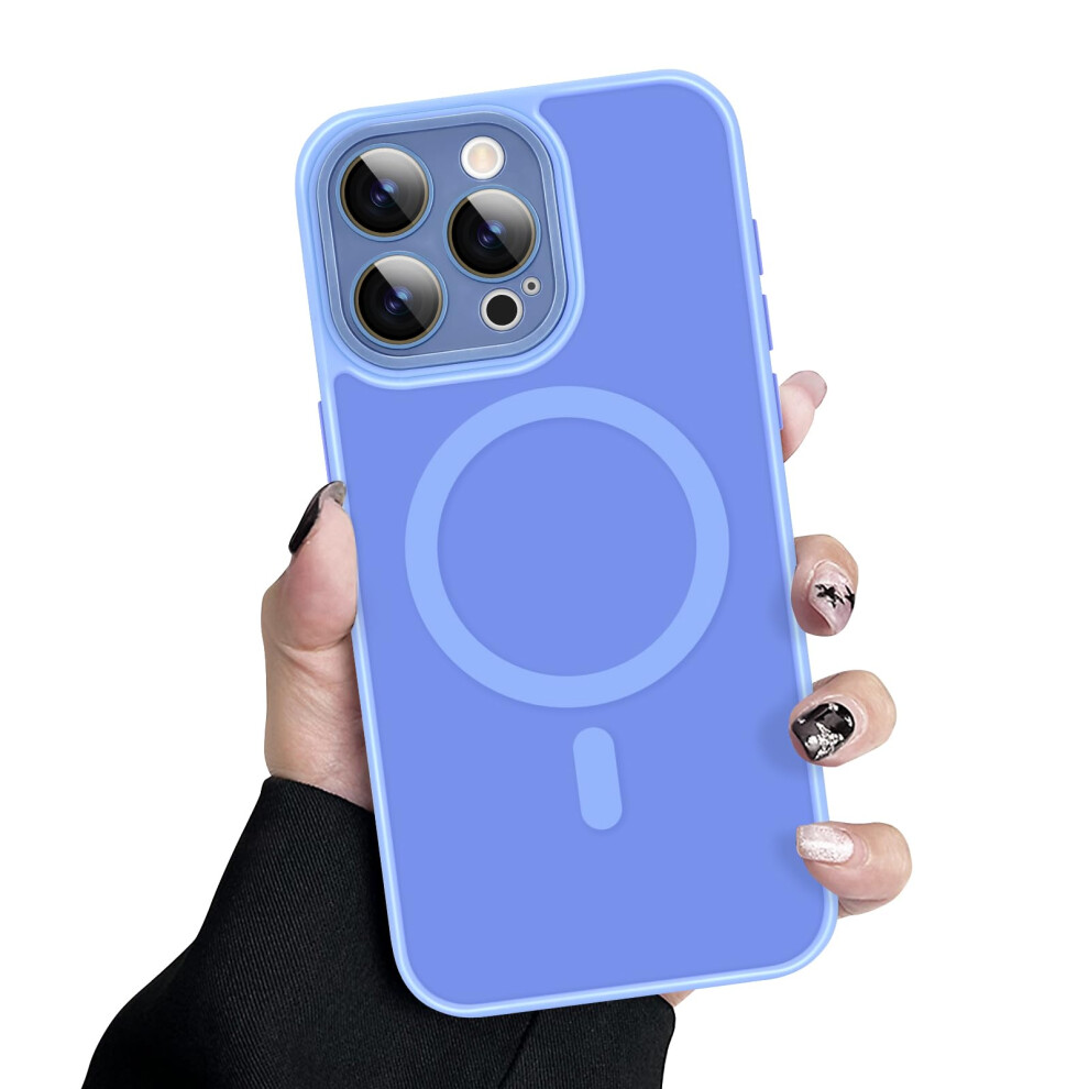 Light Translucent Matte Shockproof DualâLayer Case With Raised Camera Protection For Magsafe Iphone 15 Pro Max Purple 9310869656661