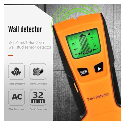 3 in 1 Stud Finder Wall Scanner with Live Wire Alert, Edge Detection and LCD Display 2