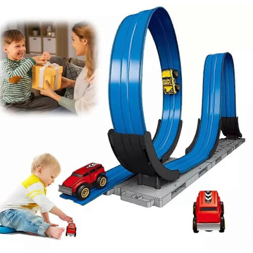 (Standard Version) Changeable Track with LED Light-Up Race Car,New Flexible Changeable Car Toys