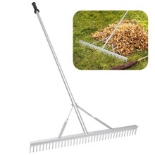 Lightweight Aluminum Garden Rake with Adjustable Anti‑Skid Handle and Corrosion‑Resistant Tines for Outdoor Cleanup