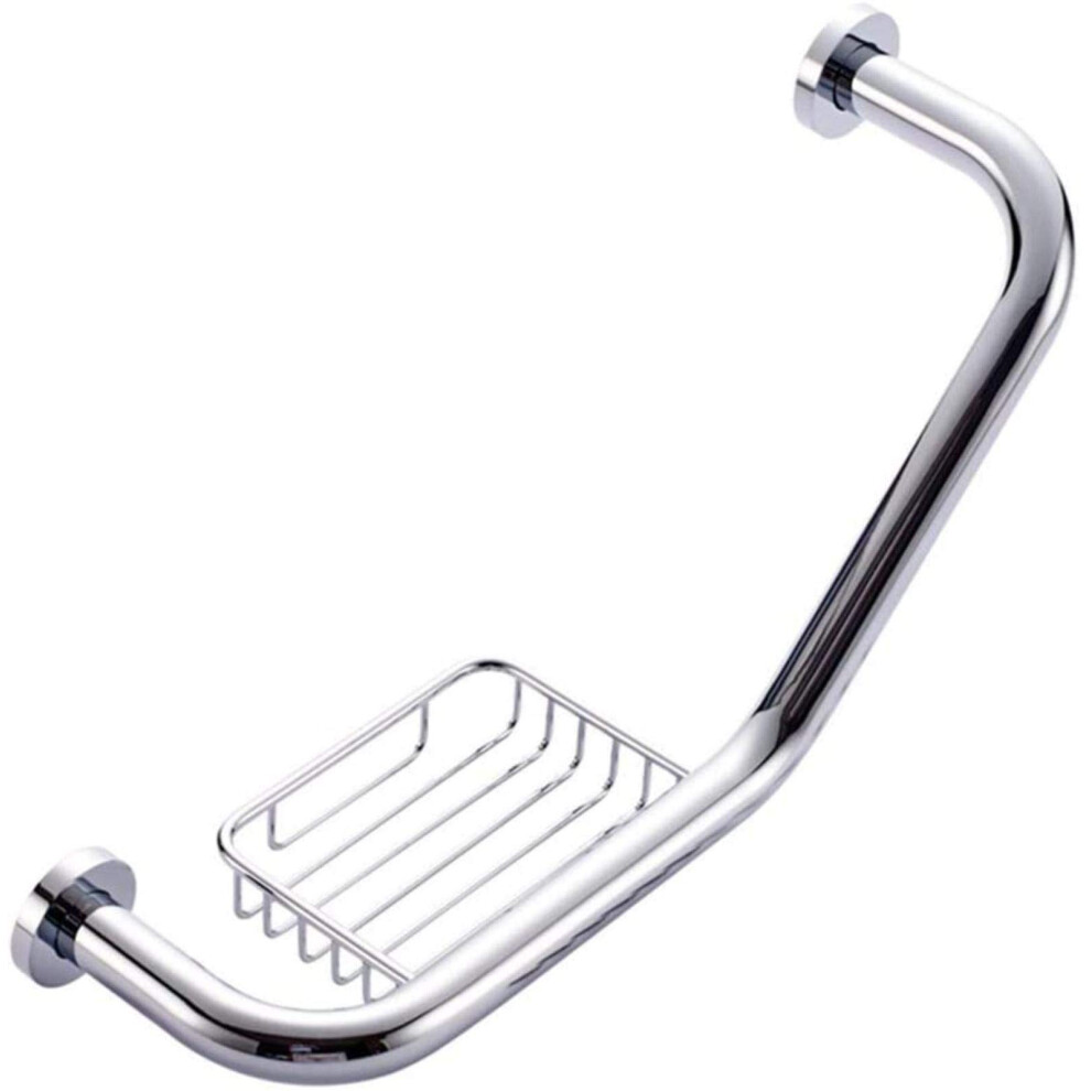 Bathroom Grab Bar with Soap Dish, 304 Stainless Steel Shower Handle, Heavy Duty Wall Mounted Safety Rail for Elderly and Children