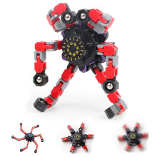 Transformable Fidget Spinner for Adults and Kids, 2 in 1 Stress Relief Sensory Toy, Smooth Spin Red