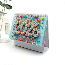 (Color3) DIY Diamond Art Painting 2026 Desk Calendar Ornament, Monthly Planner