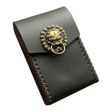 Black Leather Cigarette Case for 20 Cigarettes with Secure Metal Buckle, Compact Durable PU Design for Men and Women