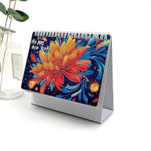 (Color4) DIY Diamond Art Painting 2026 Desk Calendar Ornament, Monthly Planner