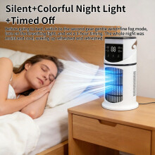New Humidifying Mist Fan - Portable USB Desktop Fan, Equipped with Silent Operation, Colorful Night Light,
