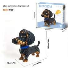 1930pcs Particle Building Block Set, Barty Dog Model Micro Particle Building Block Assembly Toy, Classic Building Blocks,