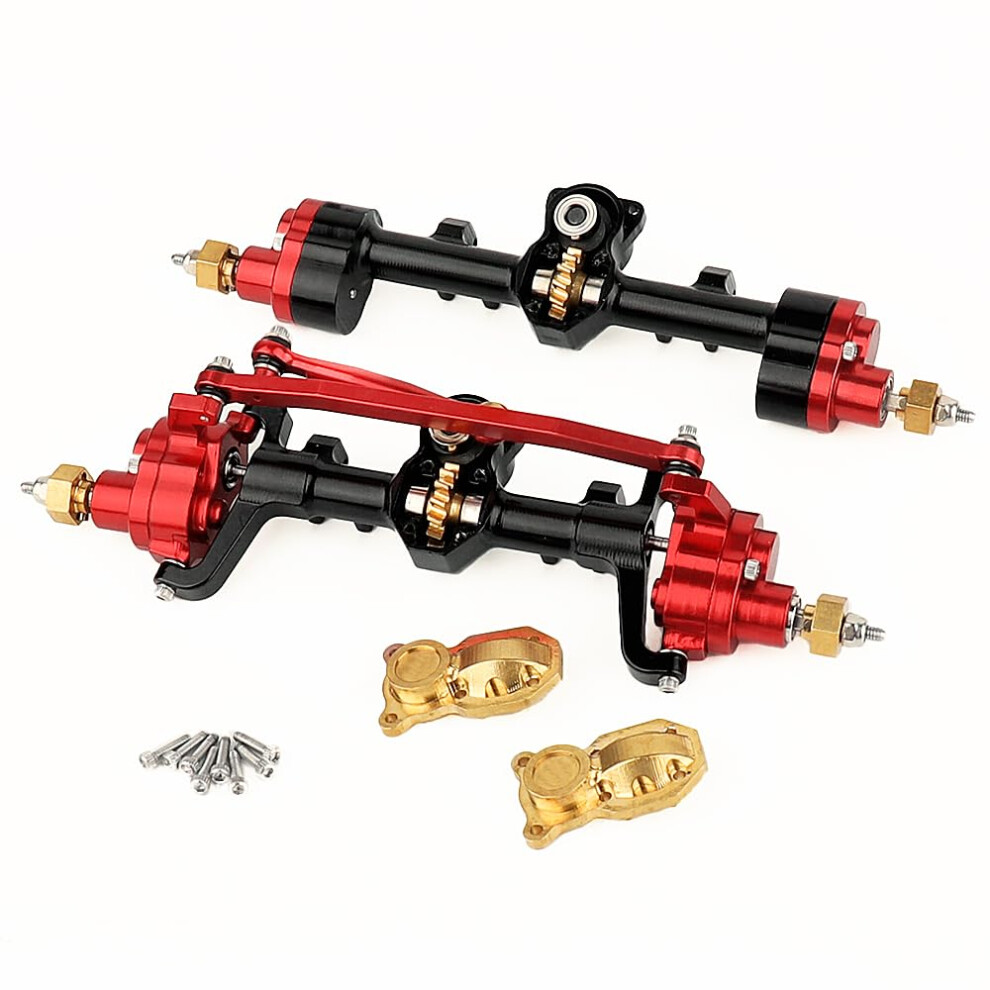 Portal Axle Upgrade Brass And Steel Front And Rear Axle Kit For Axial Scx24 1/24 Crawlers Durable Metal Housing Enhanced Traction 9330225693260