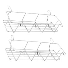 2pcs BBQ Grill Organizer Stainless Steel Hanging Basket Set for Outdoor Tools and Spice Storage