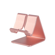 Phone Stand Rose Gold Aluminum Adjustable Desk Phone Holder with Stable Base and Universal Compatibility